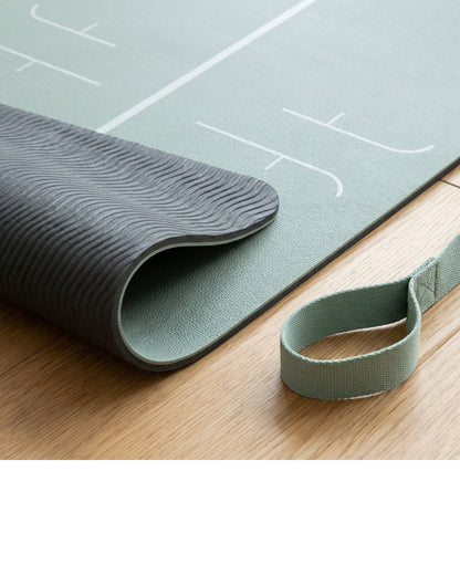 Krxnw Dual Texture TPE Alignment Yoga Mat Mist Green - Detail view