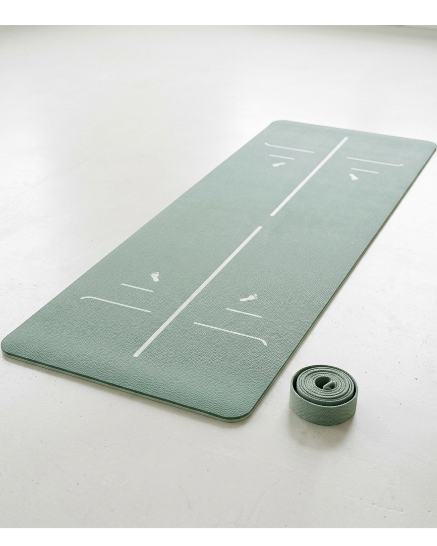 Krxnw Dual Texture TPE Alignment Yoga Mat Mist Green - Lifestyle view