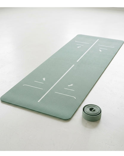 Krxnw Dual Texture TPE Alignment Yoga Mat Mist Green - Lifestyle view