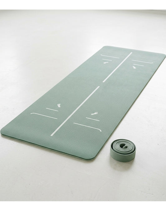 Krxnw Dual Texture TPE Alignment Yoga Mat Mist Green - Lifestyle view