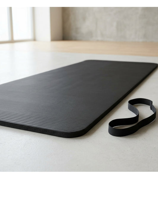 Krxnw Extra Thick NBR Comfort Yoga Mat Graphite - Lifestyle view