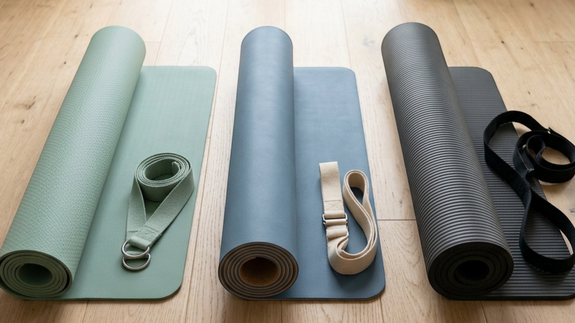 Krxnw Non-Slip Yoga Mats with Carry Straps